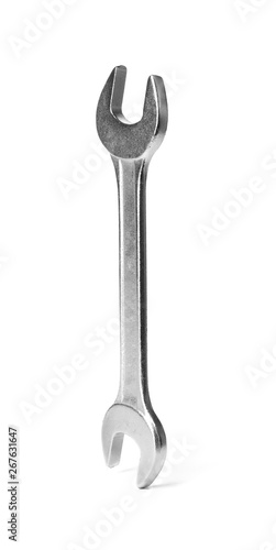 New wrench isolated on white. Construction tool