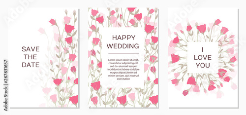 Romantic tender floral design for wedding invitation