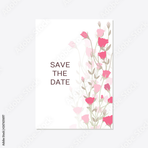 Romantic tender floral design for wedding invitation