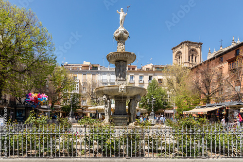 old buildings of the streets around the cathedral of Granada, in the old town in Granada, Spain © josevgluis