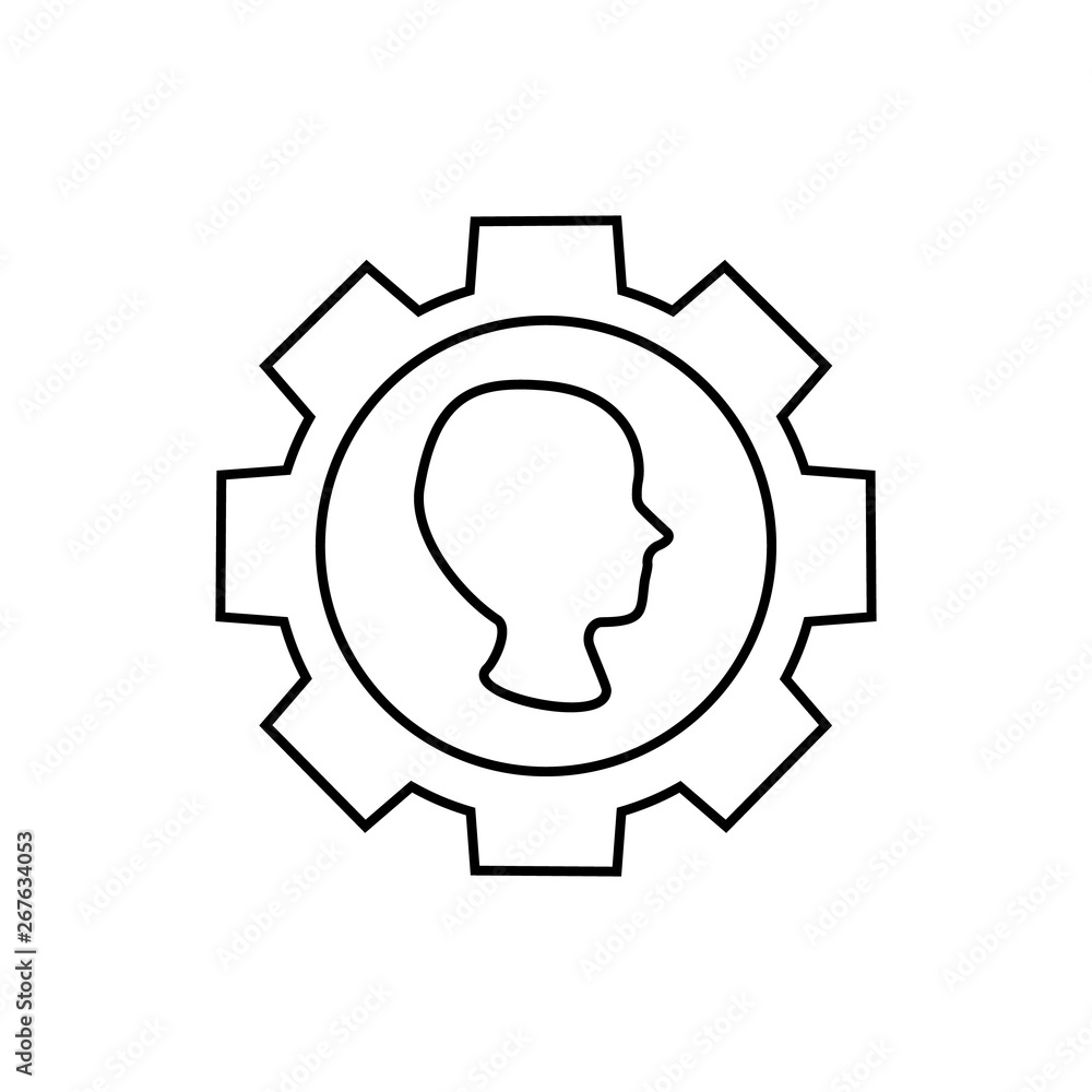 Account options, settings vector icon on white background Account options, settings vector icon on white background