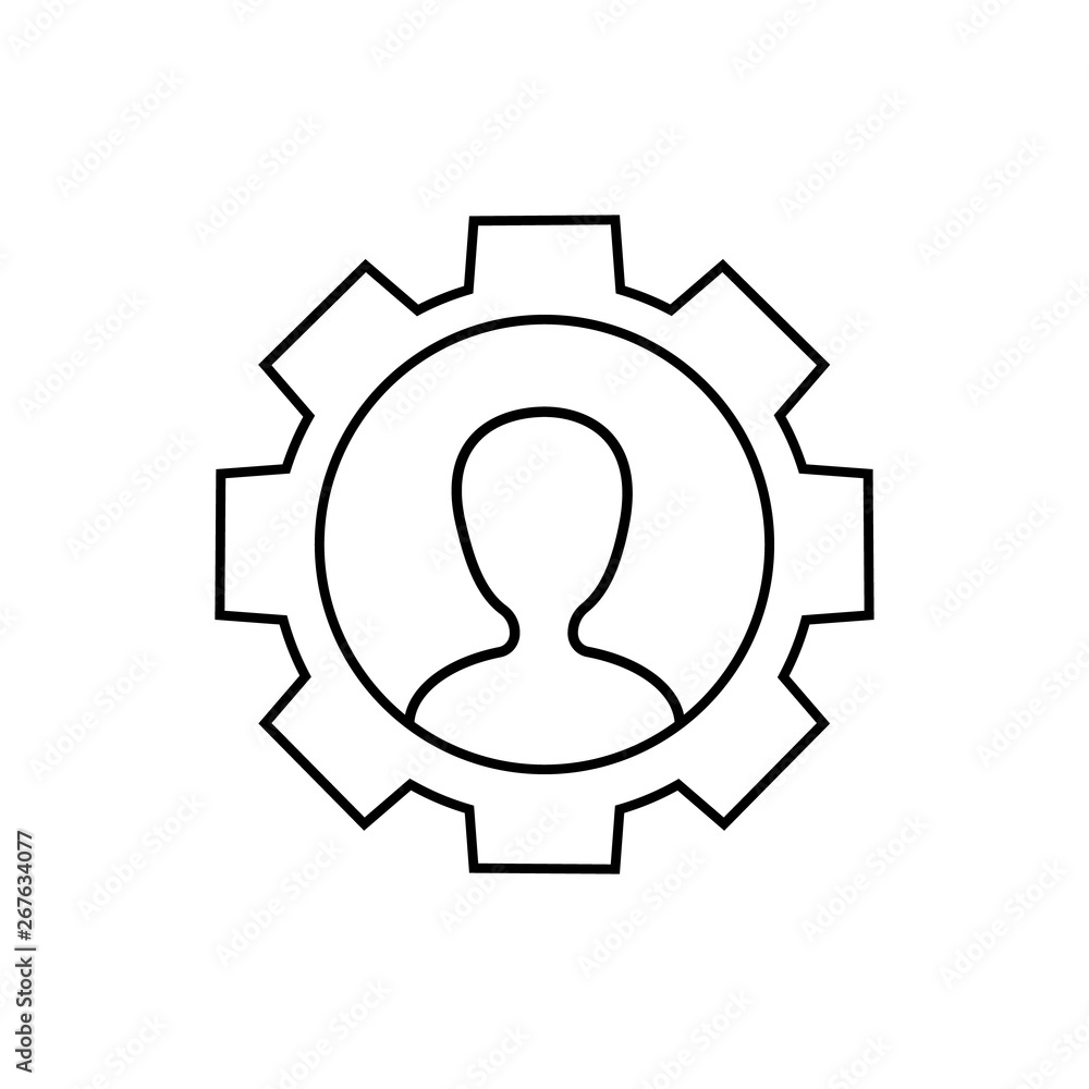 Account options, settings vector icon on white background Account options, settings vector icon on white background