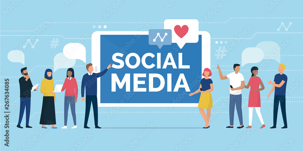 People and social media community online People and social media community online