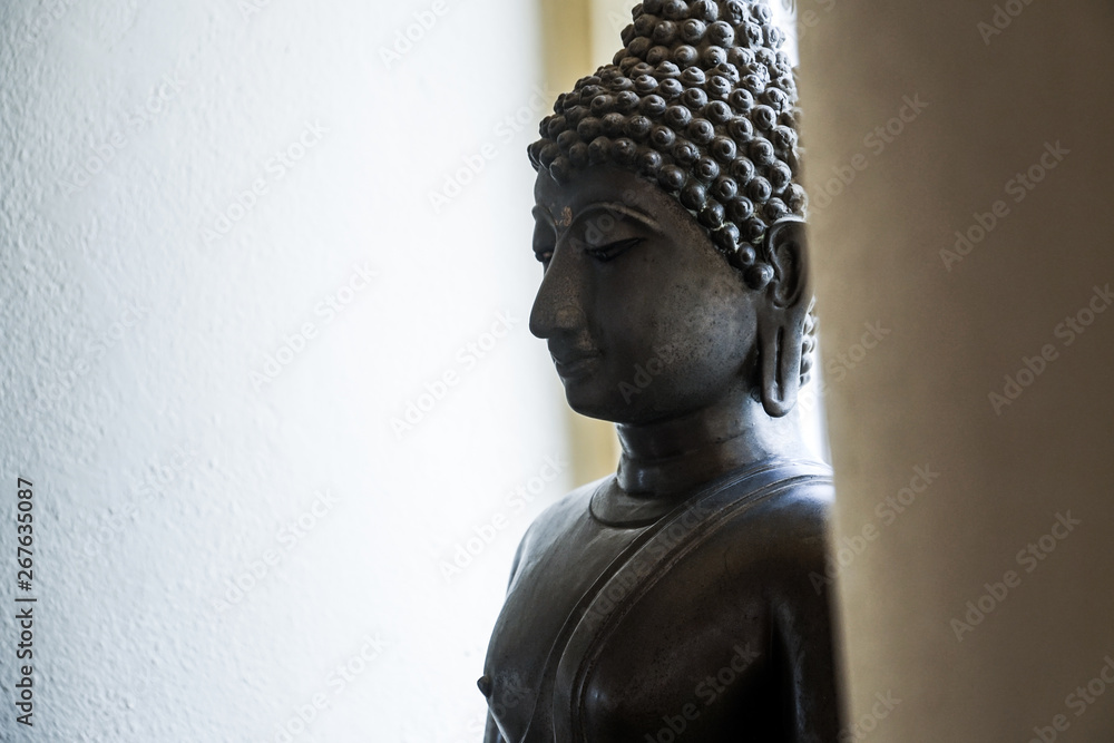 black sacred buddha image statue