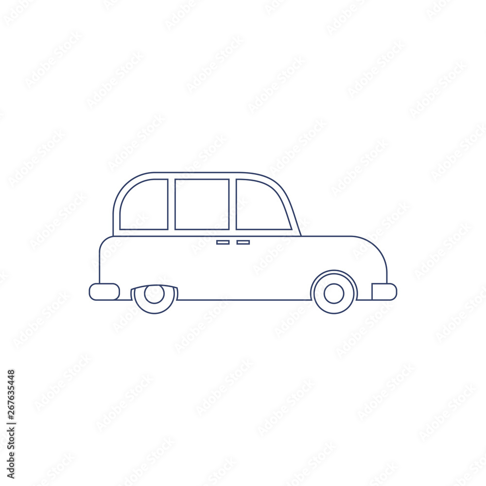 Vector London cab for coloring. Illustration for children coloring book