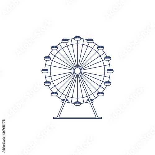 Vector ferris wheel for coloring. Illustration for children coloring book