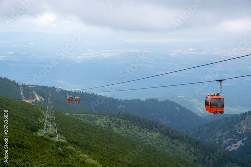 Gondola lift in the mountain.