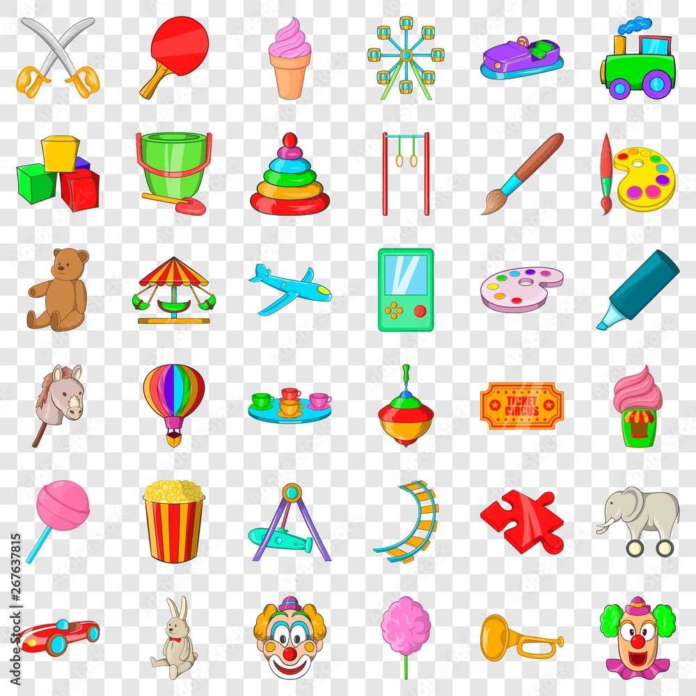Umbrella icons set. Cartoon style of 36 umbrella vector icons for web for any design Umbrella icons set. Cartoon style of 36 umbrella vector icons for web for any design