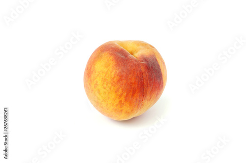 Fresh red peach fruit isolated on white background