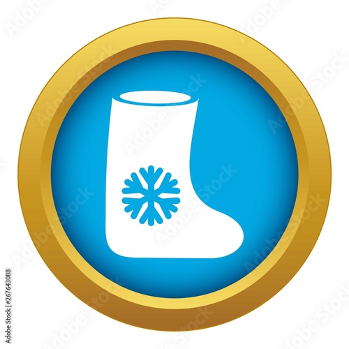 Felt boots icon blue vector isolated on white background for any design