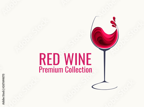 Red wine splash in glass