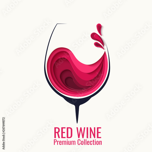 Red wine splash in glass