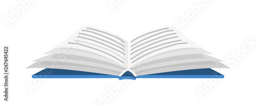 Open book for Lover of literature. Encyclopedias for reading. Inverted pages. Object in contemporary style. Vector illustration for posters.