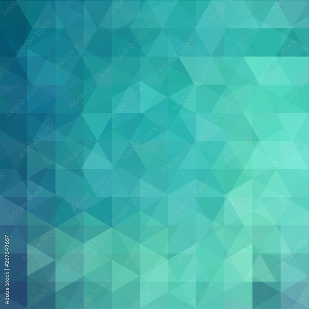 Obraz premium Background of blue, green geometric shapes. Abstract triangle geometrical background. Mosaic pattern. Vector EPS 10. Vector illustration