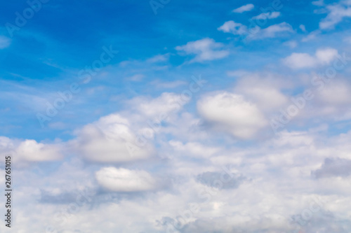 clean  blue the sky with high white perist clouds