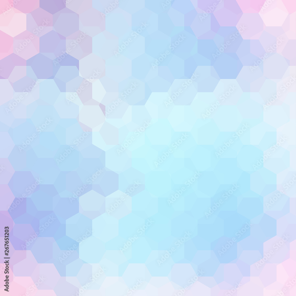 Geometric pattern, vector background with hexagons in pastel blue, pink tones. Illustration pattern Geometric pattern, vector background with hexagons in pastel blue, pink tones. Illustration pattern