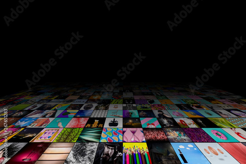 Φωτογραφία Abstract multimedia background made from multiple colorful images