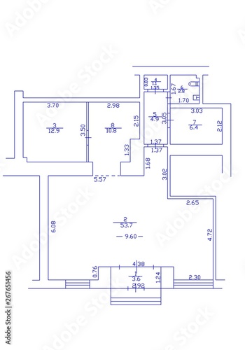 Floor plan 2d. Black&white floor plan. Floorplan