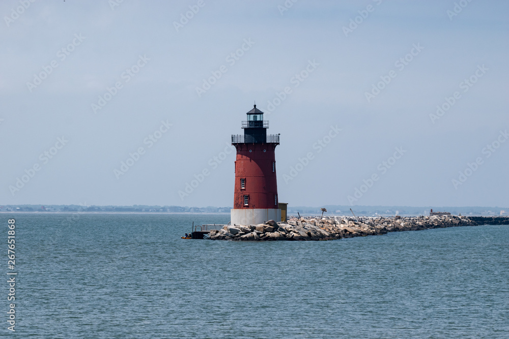 Red Lighthouse in the Delaware Bay