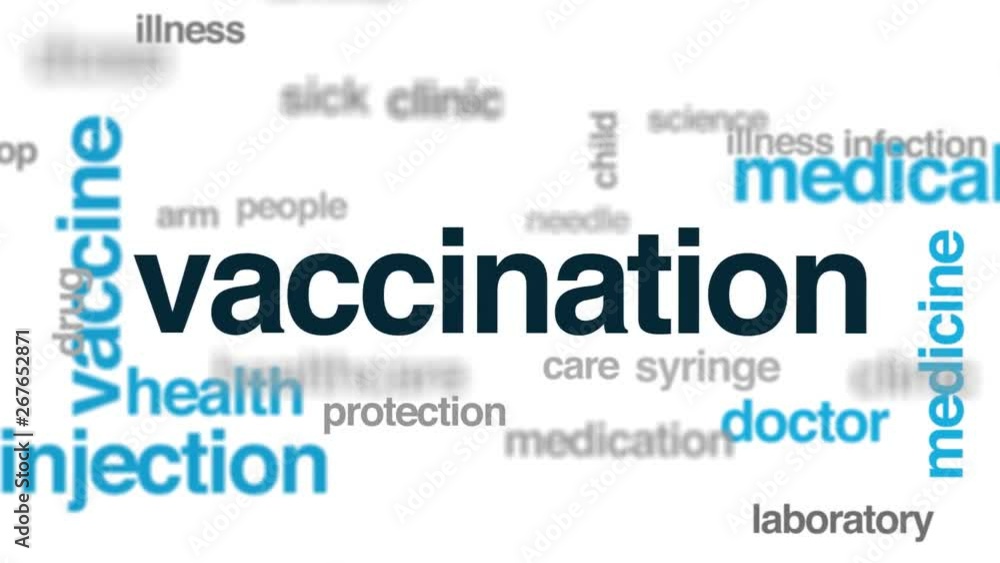 Vaccination animated word cloud. Kinetic typography. Vaccination animated word cloud. Kinetic typography.