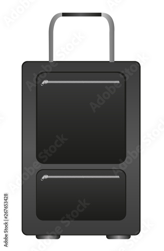 black travel bag cartoon isolated over white background vector