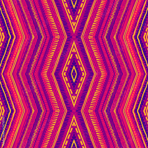 Abstract Ikat and boho style handcraft fabric pattern. Traditional Ethnic design for clothing and textile background, carpet or wallpaper