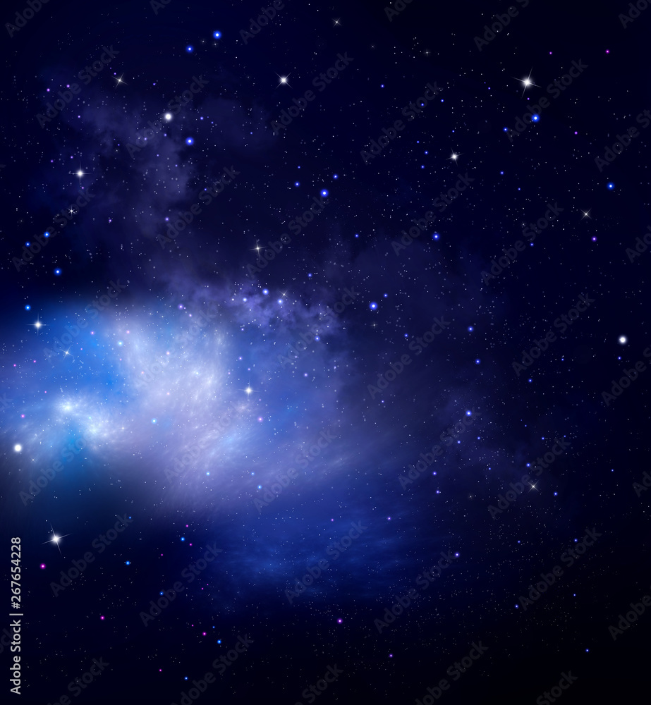 Deep space background with nebula and stars. Night sky