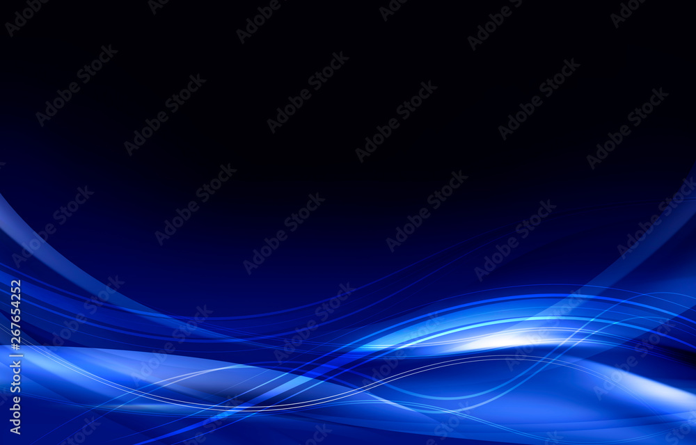 Modern abstract composition, background with blue waves Modern abstract composition, background with blue waves