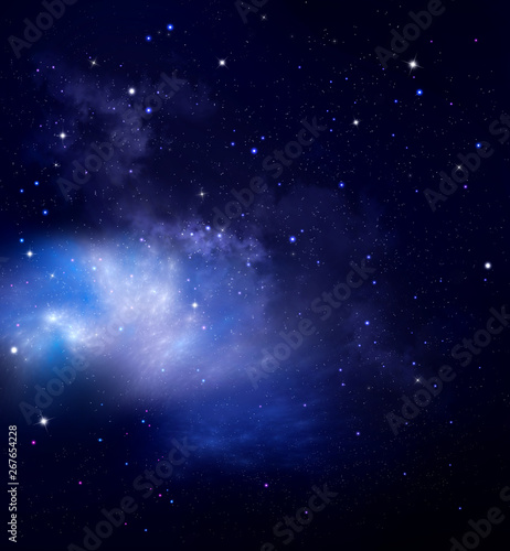 Fototapeta Naklejka Na Ścianę i Meble -  Deep space background with nebula and stars. Night sky