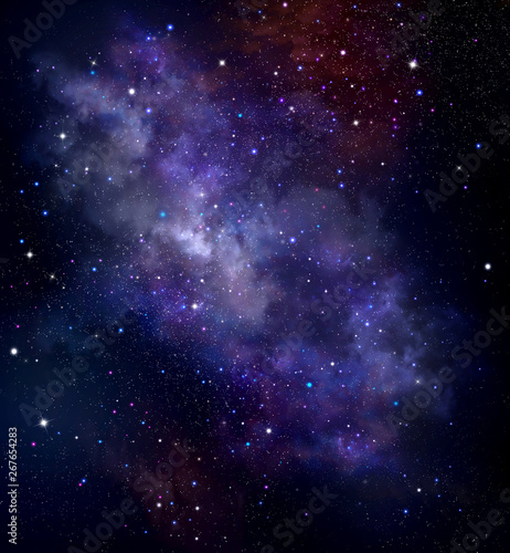 Photo Night sky, space background with nebula and stars