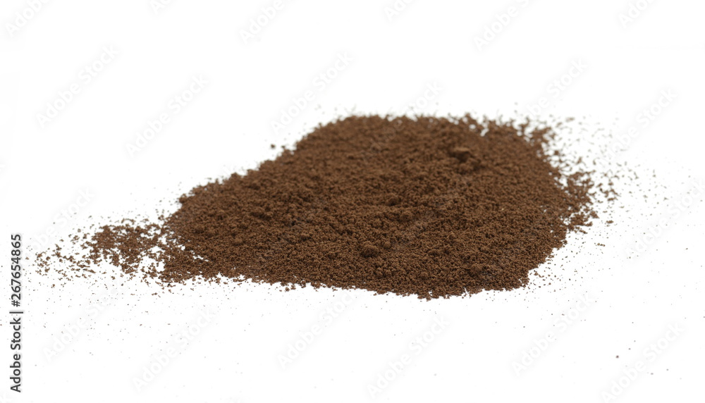 Coffee powder isolated of white background. Coffee powder isolated of white background.