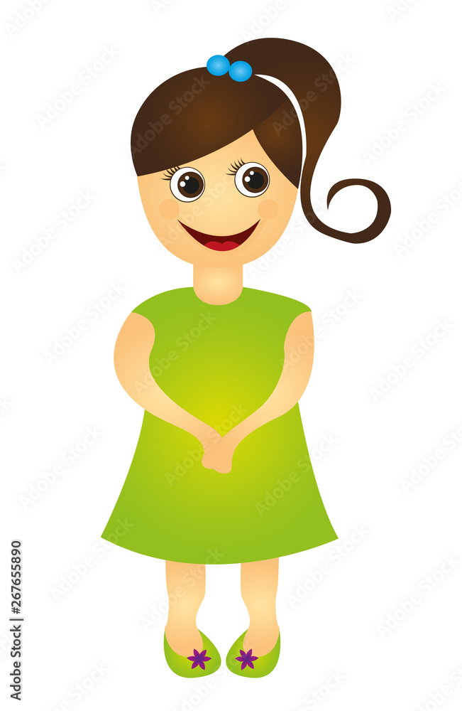 child girl cartoon isolated over white backgrond vector child girl cartoon isolated over white backgrond vector