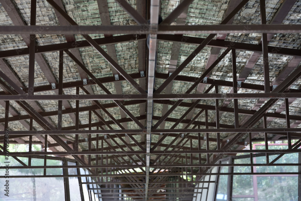 The concept of the construction of the roof of metal square profile The concept of the construction of the roof of metal square profile