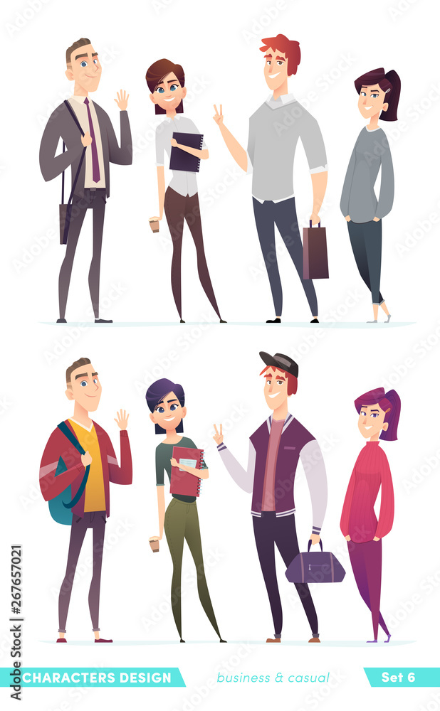 Fototapeta premium People in different clothes style 