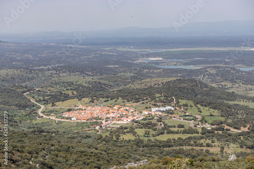 Obraz na płótnie pamoramic view of extremadura dehesa w salonie