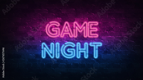 game night neon sign. purpl...