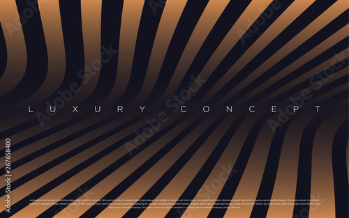 Black premium background with luxury dark gold bullion and golden line. Rich background for poster premium design. - Vector