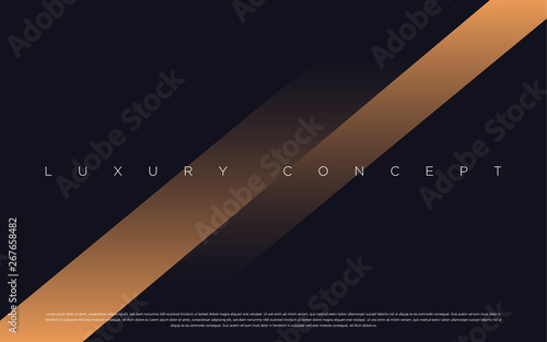 Black premium background with luxury dark gold bullion and golden line. Rich background for poster premium design. - Vector
