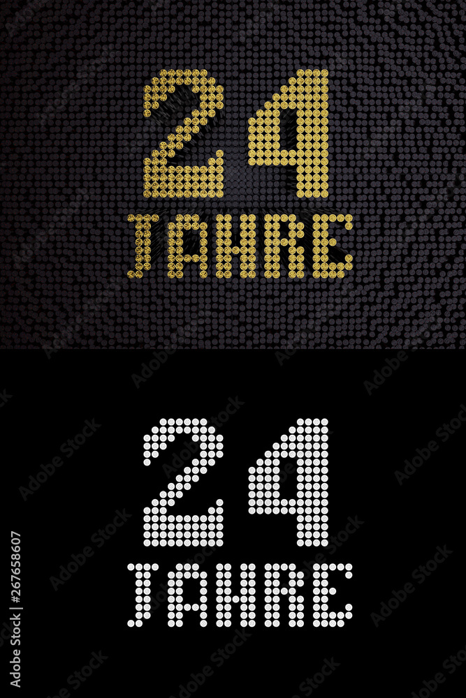 German golden number twenty-four years. 3D render German golden number twenty-four years. 3D render