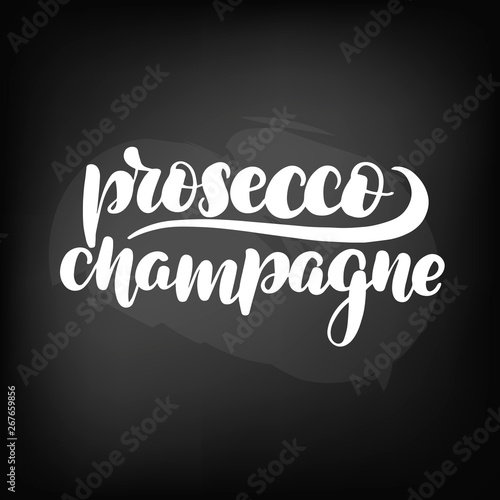 lettering prosecco champagne