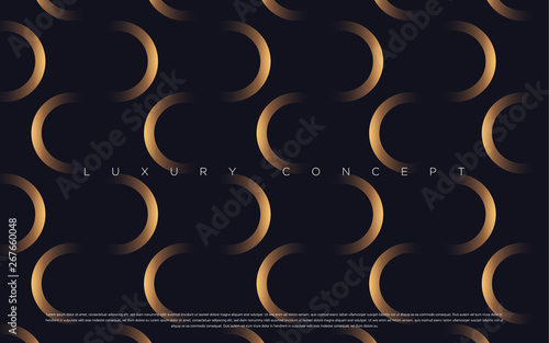 Black premium background with luxury dark gold bullion and golden line. Rich background for poster premium design. - Vector