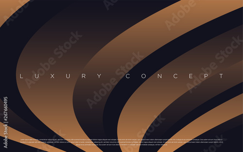 Black premium background with luxury dark gold bullion and golden line. Rich background for poster premium design. - Vector