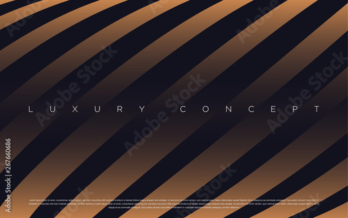 Black premium background with luxury dark gold bullion and golden line. Rich background for poster premium design. - Vector