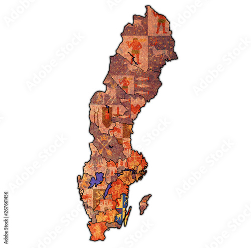 Kalmar on map of swedish counties photo