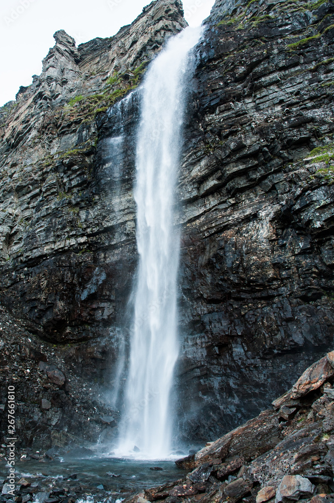  trip to nordkapp, waterfall on the mountain