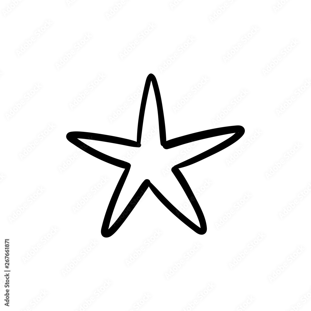 Hand drawn star doodle, linear vector illustration Hand drawn star doodle, linear vector illustration