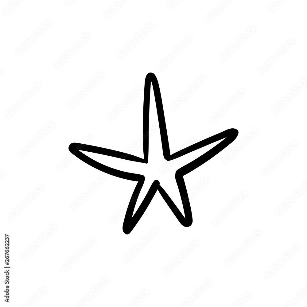 Hand drawn star doodle, linear vector illustration Hand drawn star doodle, linear vector illustration