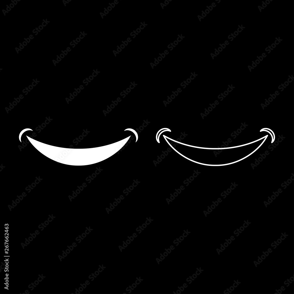 Smile Smlie doodle icon outline set white color vector illustration flat style image Smile Smlie doodle icon outline set white color vector illustration flat style image