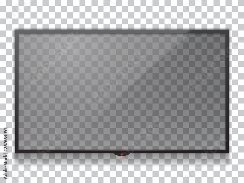 Realistic computer monitor display or smart TV mock up vector illustration.