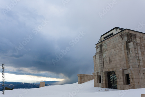 First world war memorial in winter season,Italy landmark